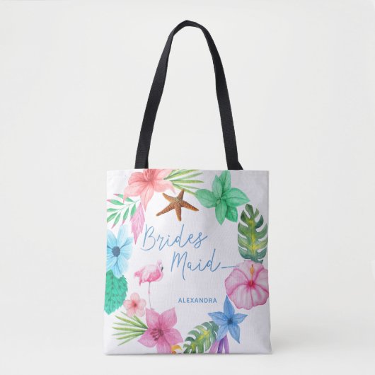 Luau Hochzeit in Urlaubsort bidesmaid tropisch Tasche (Vorderseite)