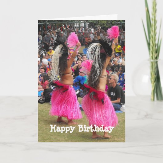 Luau Hula Dancers, Maui Hawaii, Geburtstag Karte (Vorderseite)
