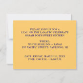 LUAU HULA TANCE PARTY EINLADUNG ~ 16 . GEBURTSTAG (Rückseite)