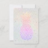 Luau Imitate bunt Glitzer Ananas Geburtstag Einladung (Rückseite)