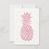 Luau Imitate Glitzer Rosa Ananas Sommergeburtszeit Einladung (Rückseite)