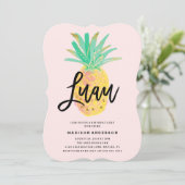 Luau in rosa Party Einladung (Stehend Vorderseite)