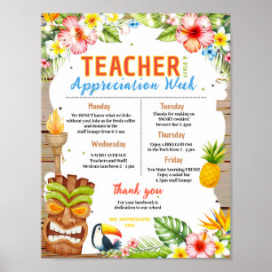 Luau-Lehrer-Dankeswoche-Programm Poster