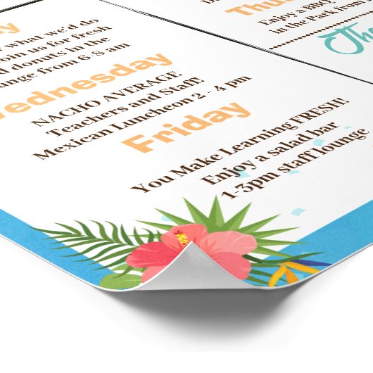 Luau Lehrerwoche Poster (Ecke)