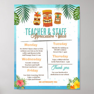 Luau Lehrerwoche Poster