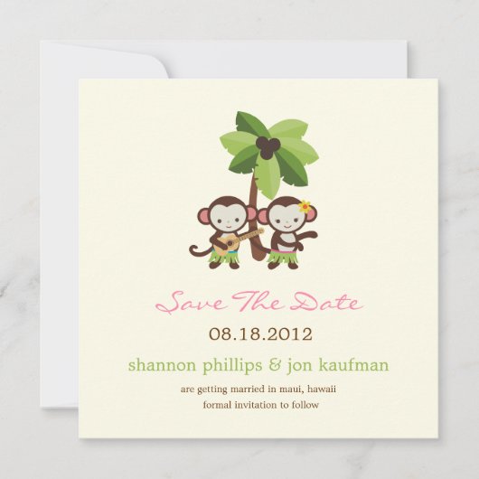 Luau Monkeys Ankündigung Datum freihalten (Vorderseite)