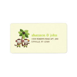 Luau Monkeys Couple Address Labels Adressaufkleber