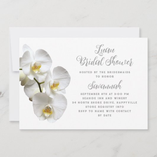 Luau Orchids Custom Brautparty Einladung (Vorderseite)