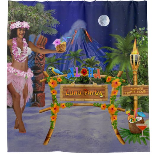 LUAU PARTY DUSCHVORHANG (Vorderseite)