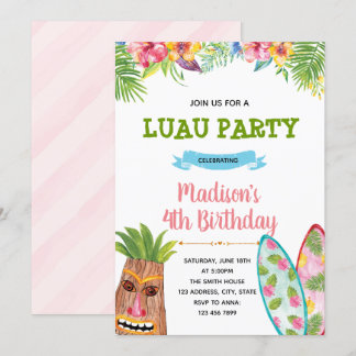 Luau Party Einladung