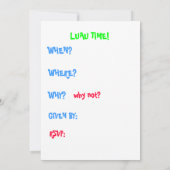 Luau Party Einladung (Rückseite)