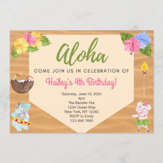 Luau Party Einladung