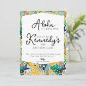 Luau Party Einladung | Ananas (Stehend Vorderseite)