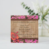 Luau Party Einladung Hibiskus Pink Brown Orange (Stehend Vorderseite)