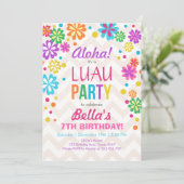 Luau Party Einladung tropischer Geburtstag Aloha (Stehend Vorderseite)