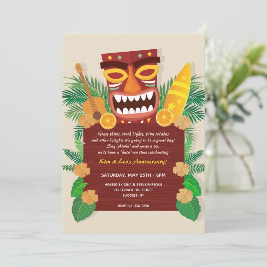 Luau Party Einladungen (Stehend Vorderseite)