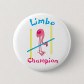 Luau Party Flamingo Limbo Champion 3" Button (Vorderseite)