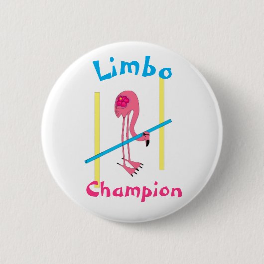 Luau Party Flamingo Limbo Champion 3" Button (Vorderseite)