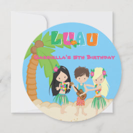 Luau Party mit Palme u. Kinderrunder Einladung