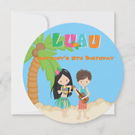 Luau Party mit Palmenbaum Runde Einladung