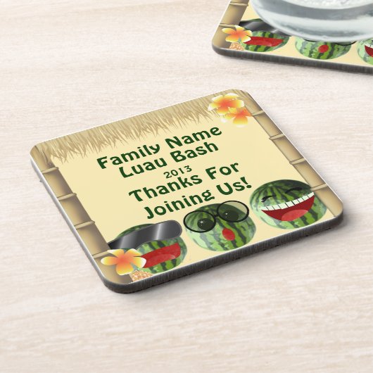 Luau Party Tiki Hut Watermelon People Cork Unterse Untersetzer (Linke Seite)