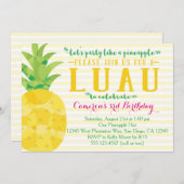 Luau Party wie Ananas zum Geburtstag Einladung (Vorne/Hinten)