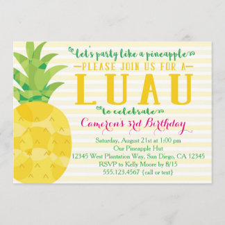 Luau Party wie Ananas zum Geburtstag Einladung