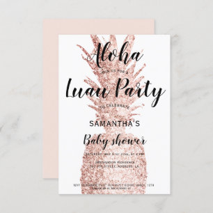 Luau PartyAloha Babyduschen-Glitterananas Einladung