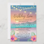 Luau Pastel Sunset Beach Ocean Geburtstag Party Einladung (Vorderseite)