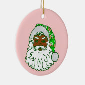 luau pink christmas hawaiian african black santa keramik ornament (Rechts)