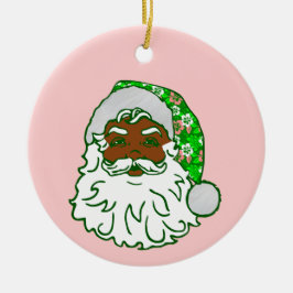 luau pink christmas hawaiian african black santa  keramik ornament
