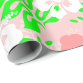 luau pink christmas hawaiian hibiscus floral xmas geschenkpapier (Rolleneckpunkt)