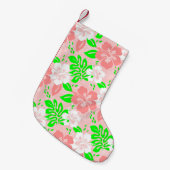 luau pink christmas hawaiian hibiscus floral xmas kleiner weihnachtsstrumpf (Vorderansicht (hängend))