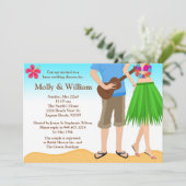 Luau Polterabend-Einladungs-Paare Einladung (Stehend Vorderseite)