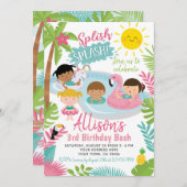 Luau Pool Geburtstag Einladung (Vorne/Hinten)