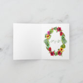 Luau Radiant Tropical Floral Wreath Wedding Einladung (Innenseite)