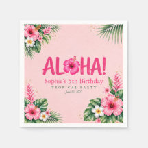 Luau Rosa Tropische Aloha-Geburtstagspapier