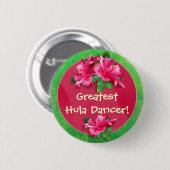 Luau Spiel-Preis-Knöpfe mit rosa Hibiskus Button (Vorne & Hinten)