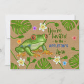 Luau Summer Party Tropical Frog Hawaiian Beach Fun Einladung (Vorderseite)