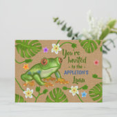 Luau Summer Party Tropical Frog Hawaiian Beach Fun Einladung (Stehend Vorderseite)