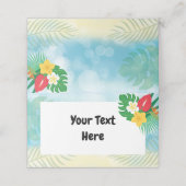 Luau Tented Food Cards Platzkarte (Außenseite Aufgefaltet)