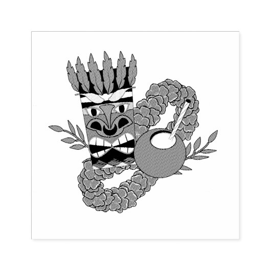 Luau-Thema Gummistempel (Prägung)