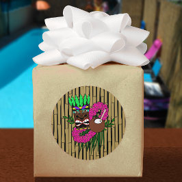 Luau Theme Runder Aufkleber