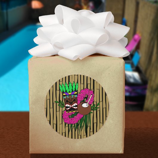 Luau Theme Runder Aufkleber