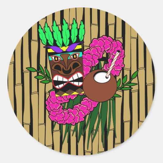 Luau Theme Runder Aufkleber (Vorderseite)