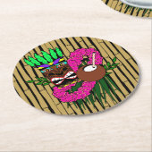Luau Theme Runder Pappuntersetzer (Angewinkelt)