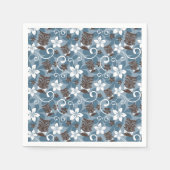 LUAU TIKI DESIGN (BLAU) SERVIETTE (Vorderseite)