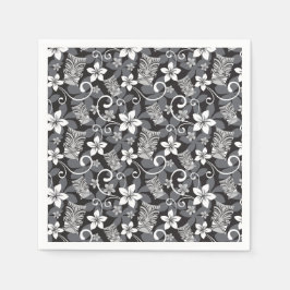 LUAU TIKI DESIGN (CHARCOAL) SERVIETTE