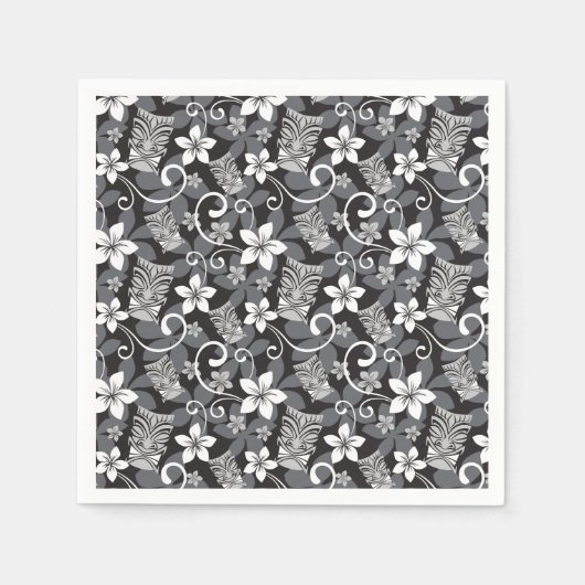 LUAU TIKI DESIGN (CHARCOAL) SERVIETTE (Vorderseite)
