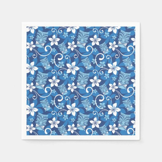 LUAU TIKI DESIGN (HELLBLAU) SERVIETTE (Vorderseite)